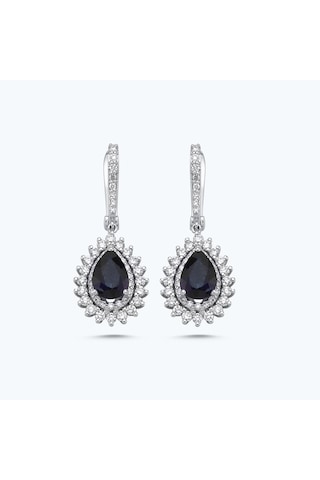 Altınbaş Pırlanta Safir Damla Küpe Erm1060s-14k Beyaz
