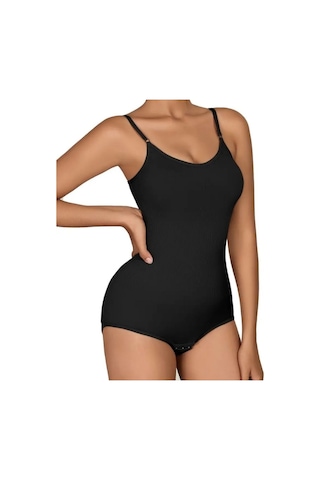 Momslab 4 Lü Etki Kalça Ve Göğüs Toparlayıcı Kadın Çıtçıtlı Body Korse Siyah1
