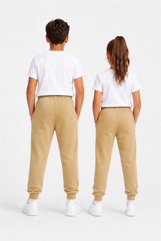Mavi Boncukk Okul İçin Unisex Çocuk Eşofman Logosuz, Baskısız, Lastikli Bel Ve Paça, Cepli Rahat Günlük Kullanı Bej - Kamel