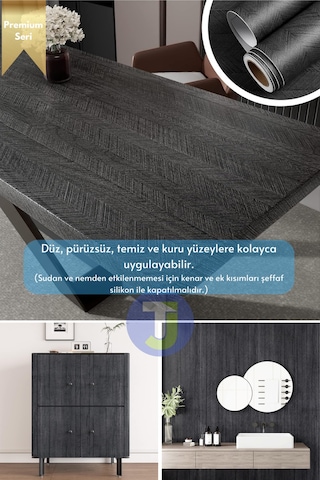 Technojet Kendinden Yapışkanlı Dokulu Balıksırtı Desen Premium Mutfak Duvar Dolap Kaplama 60cmx500cm