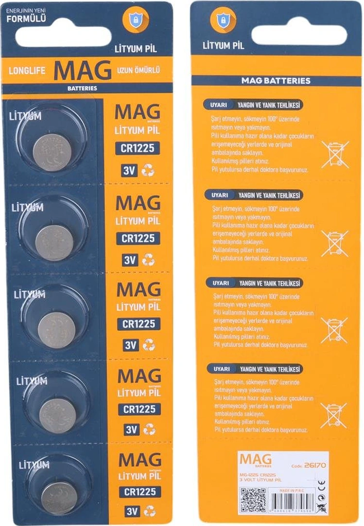 Mag Batteries Mg-1225 Cr1225 3 Volt Lityum Pil