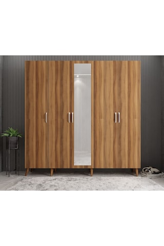 Açelya Portmanto Vestiyer Ceviz - Montaj Dahil 225cm M12