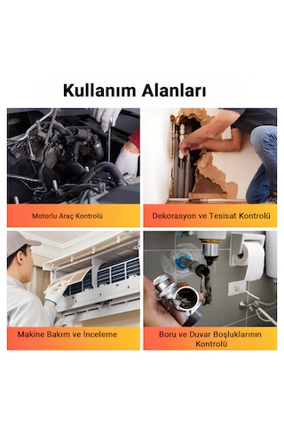İdragon W600-2 Endoskop Kamera 850mah Şarjlı, Yan Ayna Ve Mıknatıslı Boru Ve Araç Iç Görüntüleme Cihazı