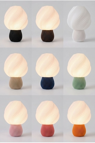 Smilo Model - Led Abajur - Masa Lambası - Usb 5v İle Çalışır - Slim Led Aydınlatması Dahildir - Dekoratif Lamba - Renk Seçenekli Çok Renkli