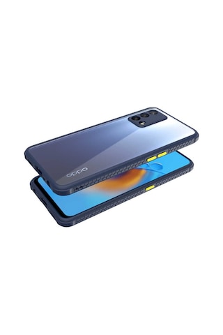 Noktaks - Oppo A74 4g Uyumlu Kılıf Arkası Şeffaf Renkli Kenarlı Kaff Kapak - Mor - T17854