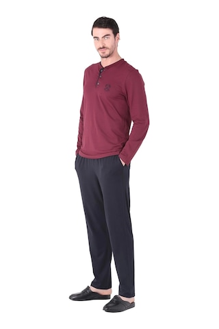 D's Damat 221001 Uzun Kol Pijama Takımı Bordo