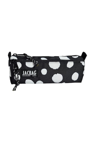 Jacbag Dual Prime İki Bölmeli Üçgen Siyah Beyaz Benekli Kadın/kız Çocuk Kalem Çantası Çok Renkli