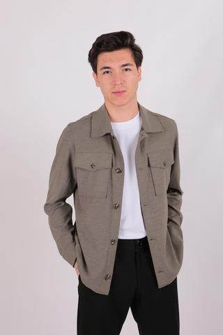 Twın Lıon Twin Lıon 1033 Slimfit Dış Gömlek Mont Haki