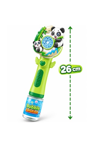 Oyuncak Işıklı Tam Otomatik Köpük Makinesi 26 Cm 4 Pilli Baloncuk Oyuncağı Köpük Sıvılı 3 Renk Yeşil