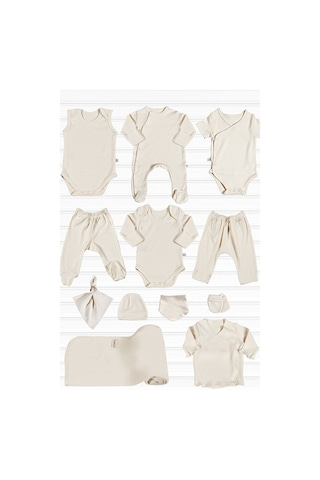 Tinylamb Natural Organik Yenidoğan Hastane Çıkışı - 12 Parça Krem