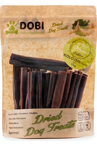 %100 Doğal Kolajen Köpek Çiğneme Ödülü 1 Kg Katkısız, Yüksek Proteinli, Diş Temizleyici 15cm