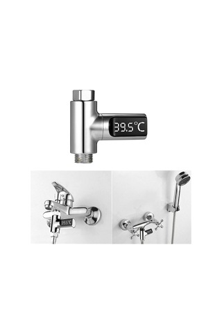 Pazly Led Dijital 5 85 C Duş Termometresi, Gerçek Zamanlı Su Akış Monitörü, 360 Duş Takımı 58856616 Diğer