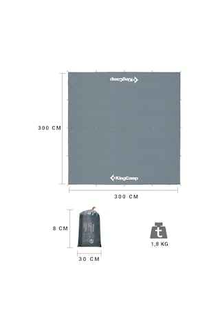 Kingcamp Rimini M Tarp-gölgelik Upf50+ I 300x300 Cm Grey Gri