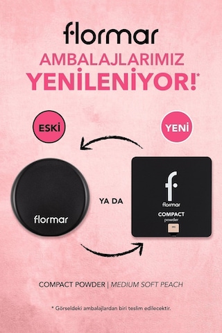 Flormar Yoğun Pigmentli Kompakt Pudra - Compact Powder - 092 Medium Soft Peach - 8682536051323