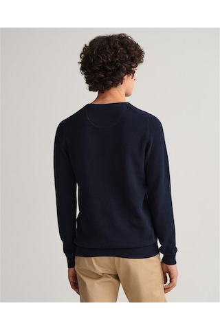 Gant Erkek Lacivert Regular Fit Bisiklet Yaka Kazak Lacivert