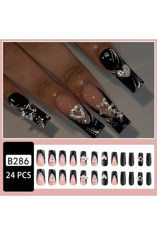 3d Çiçekli Takma Tırnaklar - 24 Adet Stil 2