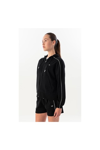 Maraton Comfort Kadın Kapüşonlu Siyah-beyaz Tracktop Siyah-beyaz
