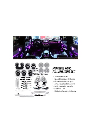 Mercedes W205 Özel Trim Uyumlu Ambıyans Seti 9"