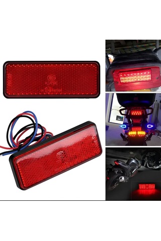Kedigözü Çakarlı,ledli Işıklı Reflektör Kırmızı 12 Volt Düz Ve Ça