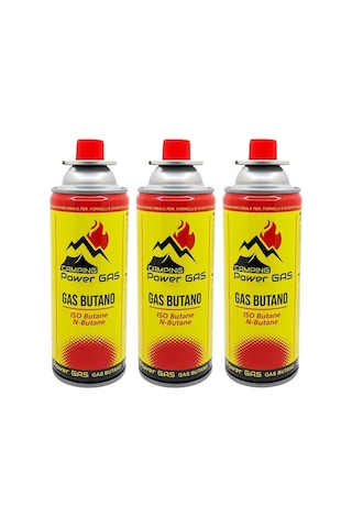 Power Bütan Propan Kamp Gaz Kartuşu 3 x 400 ML Çok Renkli
