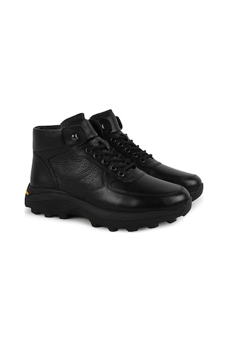 Libero L6282 Erkek Hakiki Antik Deri Bağcıklı Agresif Dişli Hafif Eva Taban Sneaker Bot Siyah