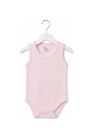 H&c Coolboy H&c %100 Pamuk Nokta Desenli Jakarlı Kolsuz Bebek Body Zıbın Pembe