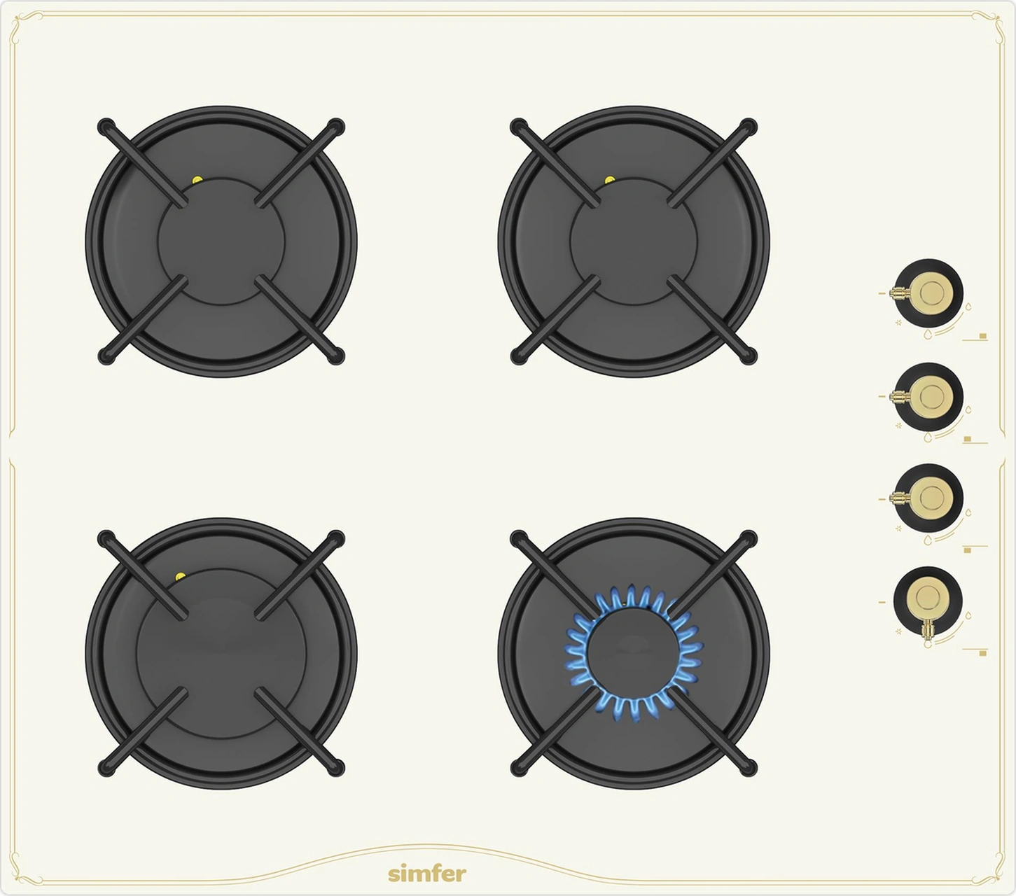 Simfer T3326-NG 4G 60 CM Ankastre Retro Cam Ocak