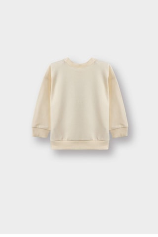 Defacto Erkek Bebek Bisiklet Yaka Baskılı İçi Yumuşak Tüylü 2li Sweatshirt G4283a525wner118 Ekru-er118