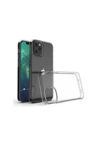 Apple Uyumlu iPhone 12 Kılıf Zore Şeffaf Ince Ve Esnek Süper Silikon Renksiz