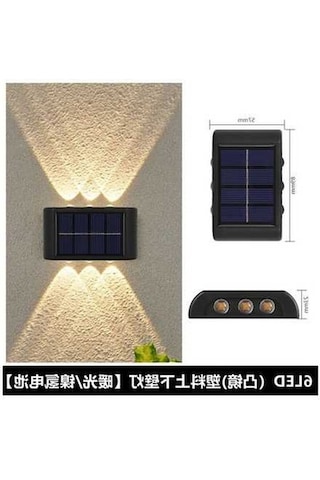 Trendooze Güneş Enerjili 6 Led Dış Mekan Aydınlatma: Sıcak Işık/duvar Yıkama