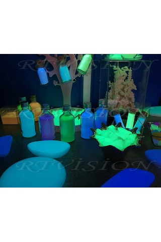 500 Gr Fosfor Tozu Karanlıkta Parlayan Fosfor Luminous Turkuaz