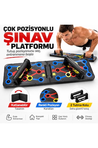 Katlanabilir Şınav Tahtası Çok Pozisyonlu Push Up Board Şınav Barı