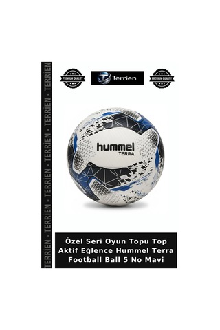 Özel Seri Oyun Topu Top Aktif Eğlence Hummel Terra Football Ball 5 No Mavi