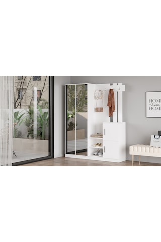 Robin Home Benjamin Vestiyer Portmanto Ayakkabılık Beyaz