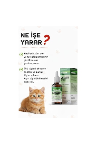 Catasın Kediler İçin Tüy Sağlığı Destekleyici Multivitamin Damla 50 Ml
