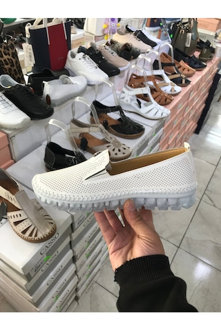 Ortopedik Yumuşak Jel Taban Ayakkabı Beyaz