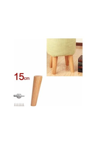 Masif Ahşap Kanepe Ayak Masa Ayağı Dolap Ayak Mobilya Sandalye Yükseltme Pedi, Boyut: 15 Cm, Stil: Eğim Ahşap Rengi Ahşap Rengi