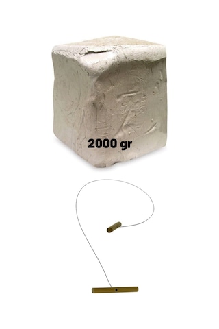 Seramik Hamuru 2000 Gr- Doğal Kil Çamuru Seramik Çamuru Doğal Oyun Çamuru, Kesme Teli Ipi