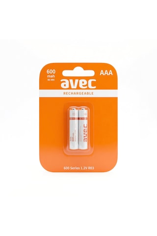 Avec 600 Mah Şarj Edilebilir İnce Kalem Pil 2'li Aaa İnce Pil