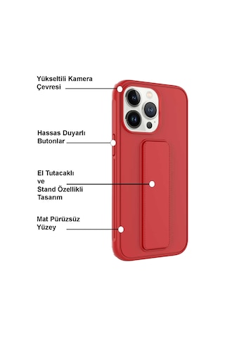 Samsung Galaxy Uyumlu A52 Kapak Standlı El Tutacaklı Silikon Kılıf