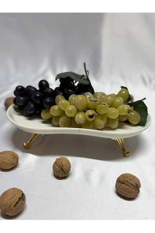 Aless Altın Ayaklı Seramik Sunumluk Çerezlik Meyvelik