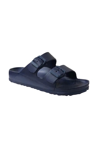 Unisex Terlik Çift Bantlı Tokalı Ayarlanabilir Hafif Rahat Esnek Yumuşak Sandalet 133 Lacivert