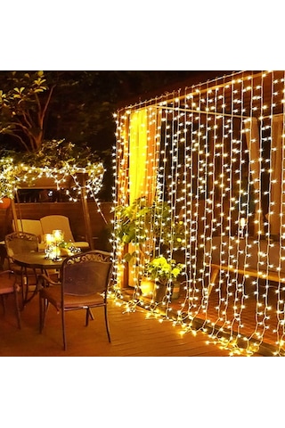 15 Sarkık 3x3 Metre Led Işık 8 Farklı Animasyonlu Perde Led Işık Günışığı - Eklenebilir Fiş Günışığı