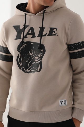 Yale Bej Kol Baskı Detay Erkek Sweatshirt Bej
