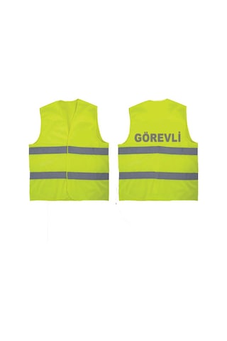 AskerVadisi GÖREVLİ Yazılı SARI Renk Reflektörlü İkaz Yeleği x 3