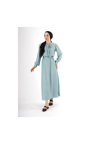 Geometrik Desenli Elbise Çok Renkli