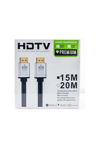 15m Hdmı Kablosu 4k 60hz, 8k, 4k 120hz Destekli Altın Kaplama Konektör Dayanıklı Pvc Kaplama