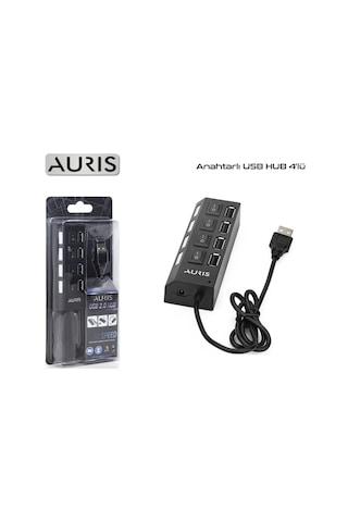 Auris Hb01 4 Port Usb Çoklayıcı Usb Hub Çoğaltıcı Ledli