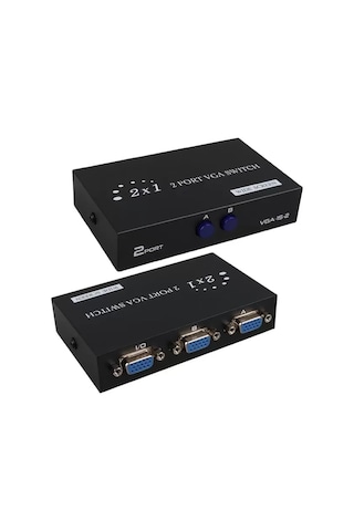 Pm-4263 2 Port Giriş 1 Çıkış Manuel Vga Splitter Toplayıcı Switch 2 Pc 1 Ekran