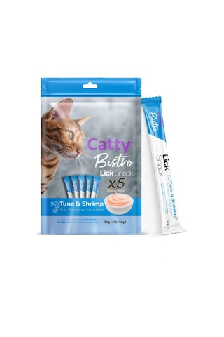Catty Bistro Ton Balıklı Ve Karidesli Yetişkin Kedi Krema Ödülü 5 X 14 Gr